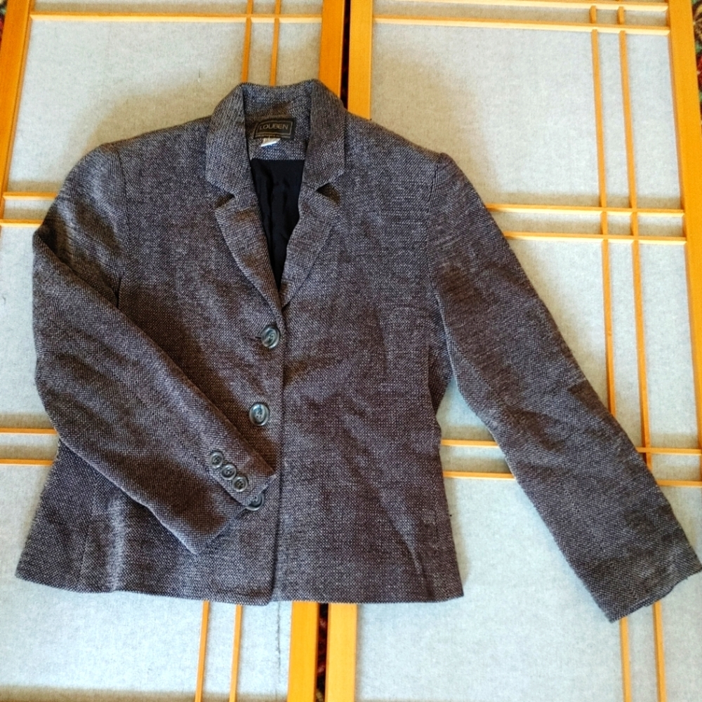 Louben Wool Blazer, size 6, "salt-and-pepper" colour
